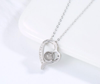Gentle Heart silver necklace featuring smoky quartz heart pendant