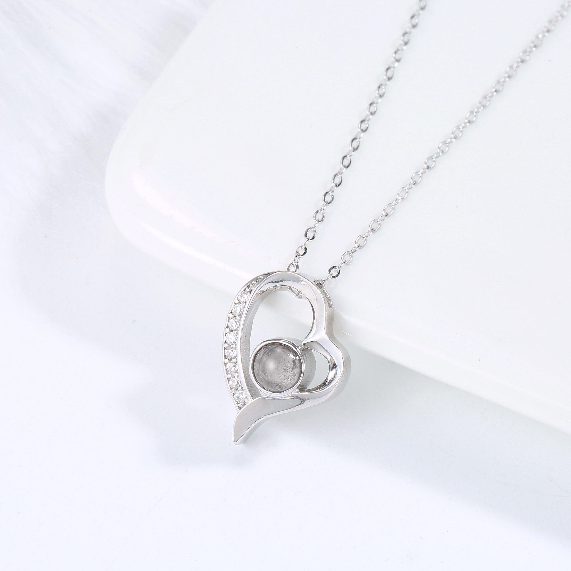 Gentle Heart silver necklace featuring smoky quartz heart pendant